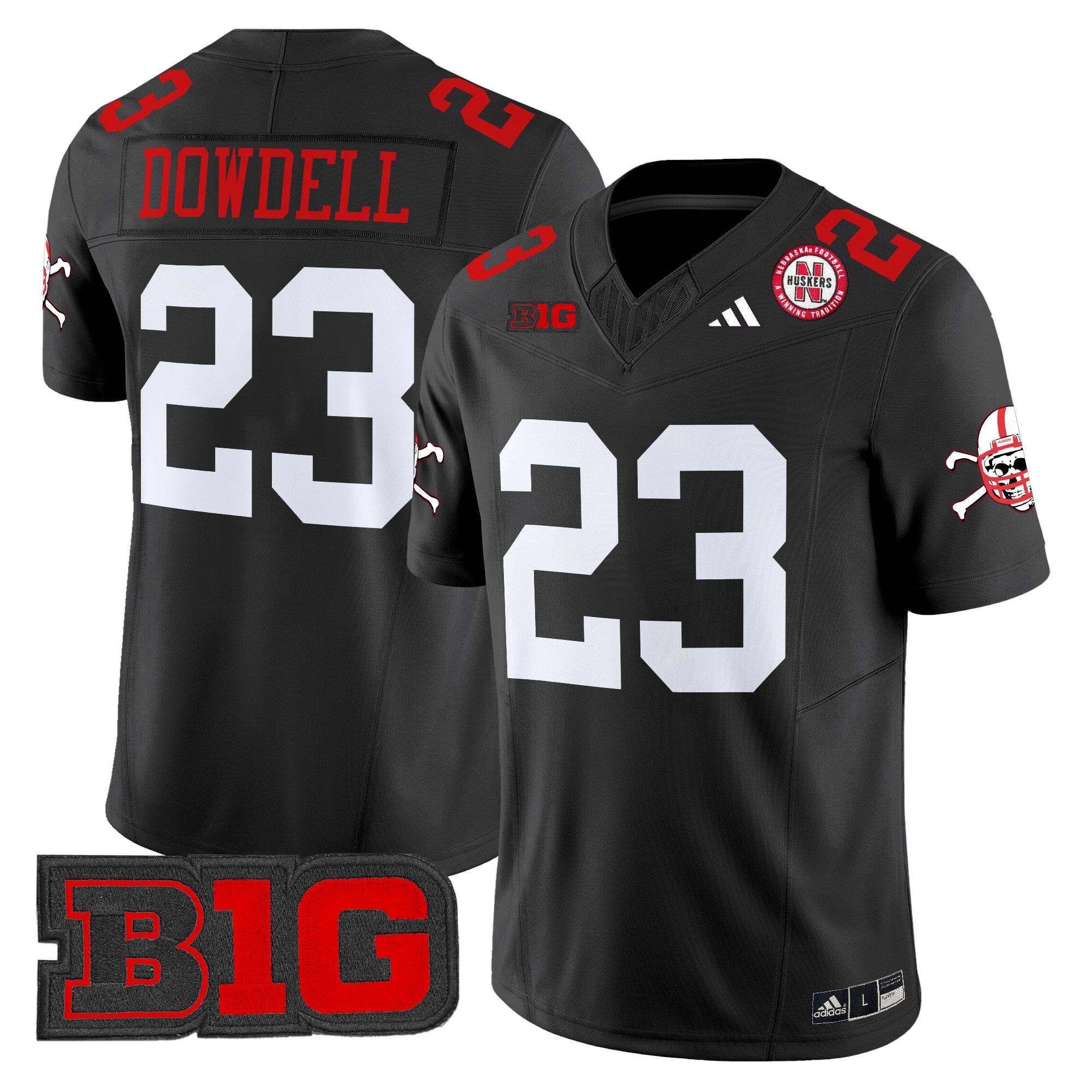 Men Nebraska Cornhuskers #23 Dowdell Black 2024 Vapor Limited NCAA Jersey style 1->ncaa teams->NCAA Jersey